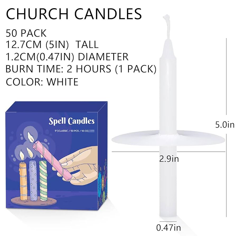 Amazon.com: UNICY 50 Pack 5 Inch White Taper Candles, Church